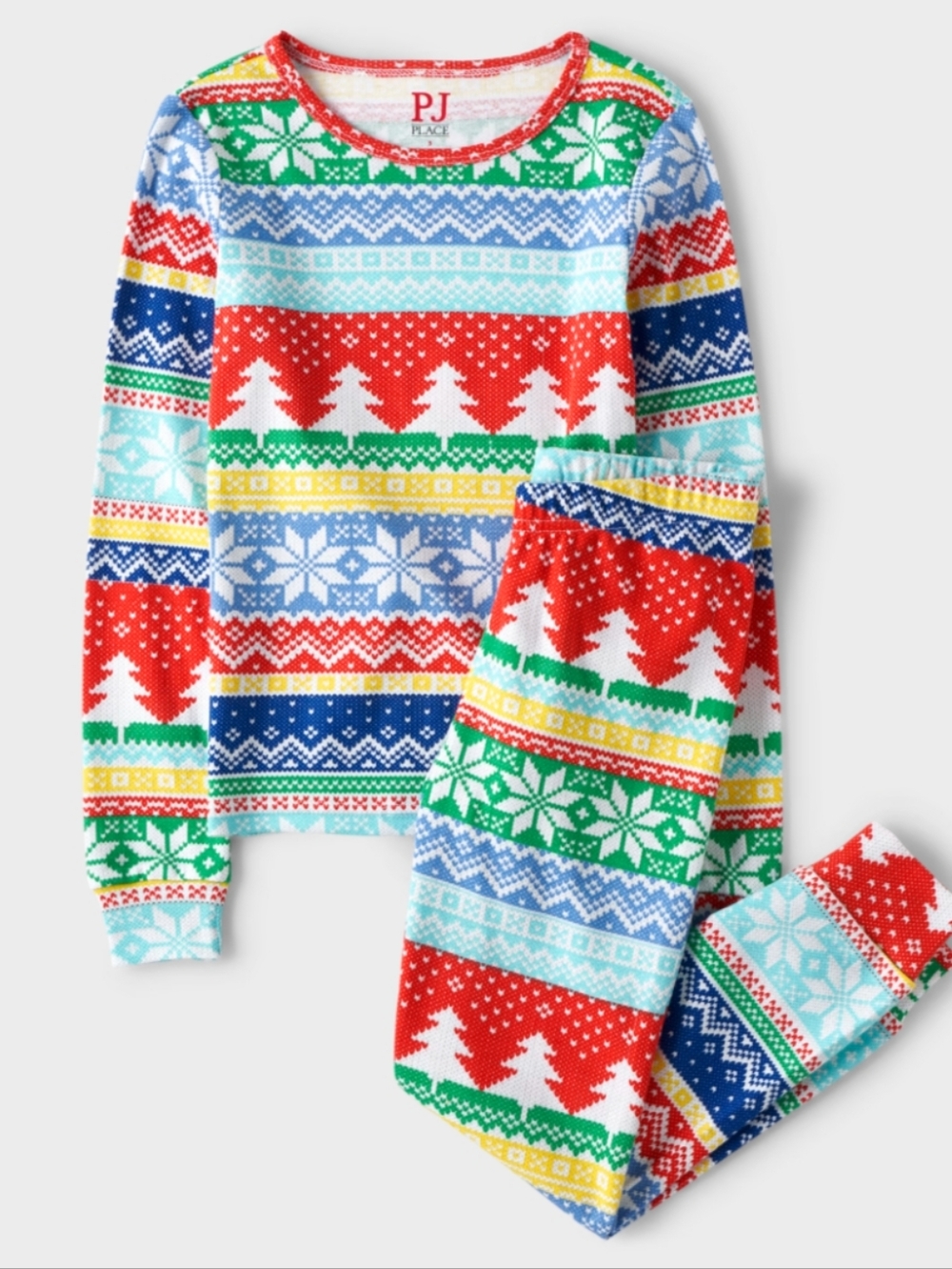 Place Multicolor Fair Isle Knit Pajama Set Large Unisex